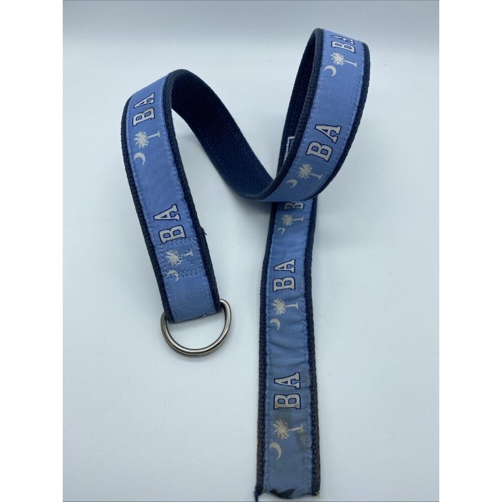 Moon Shine Blue B.A. Cotton Woven D Ring Belt Men's Size M End to End 31"